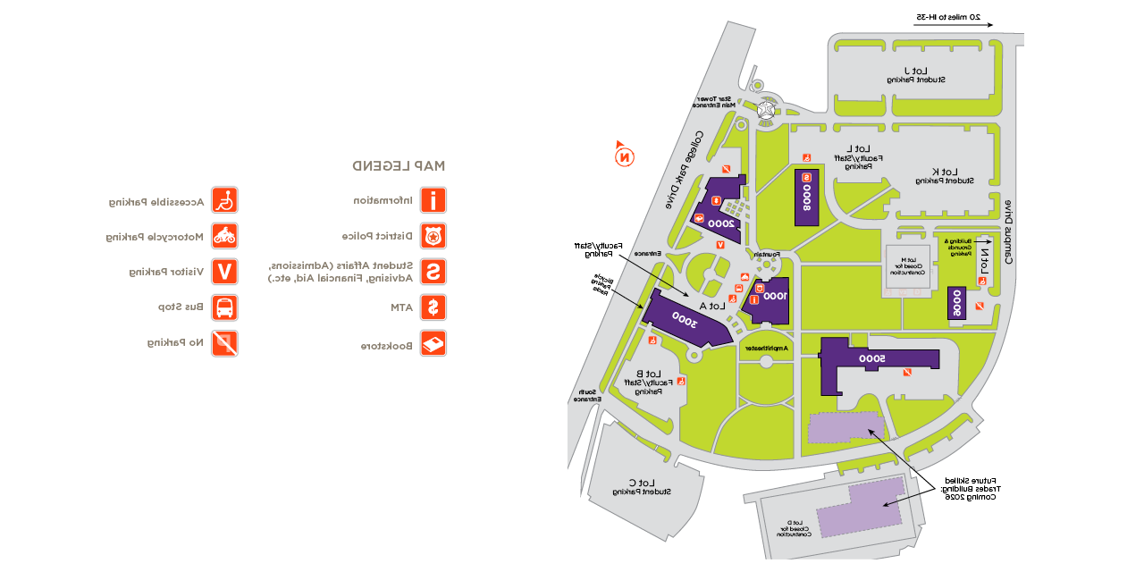 Map illustration of ACC Round Rock Campus.